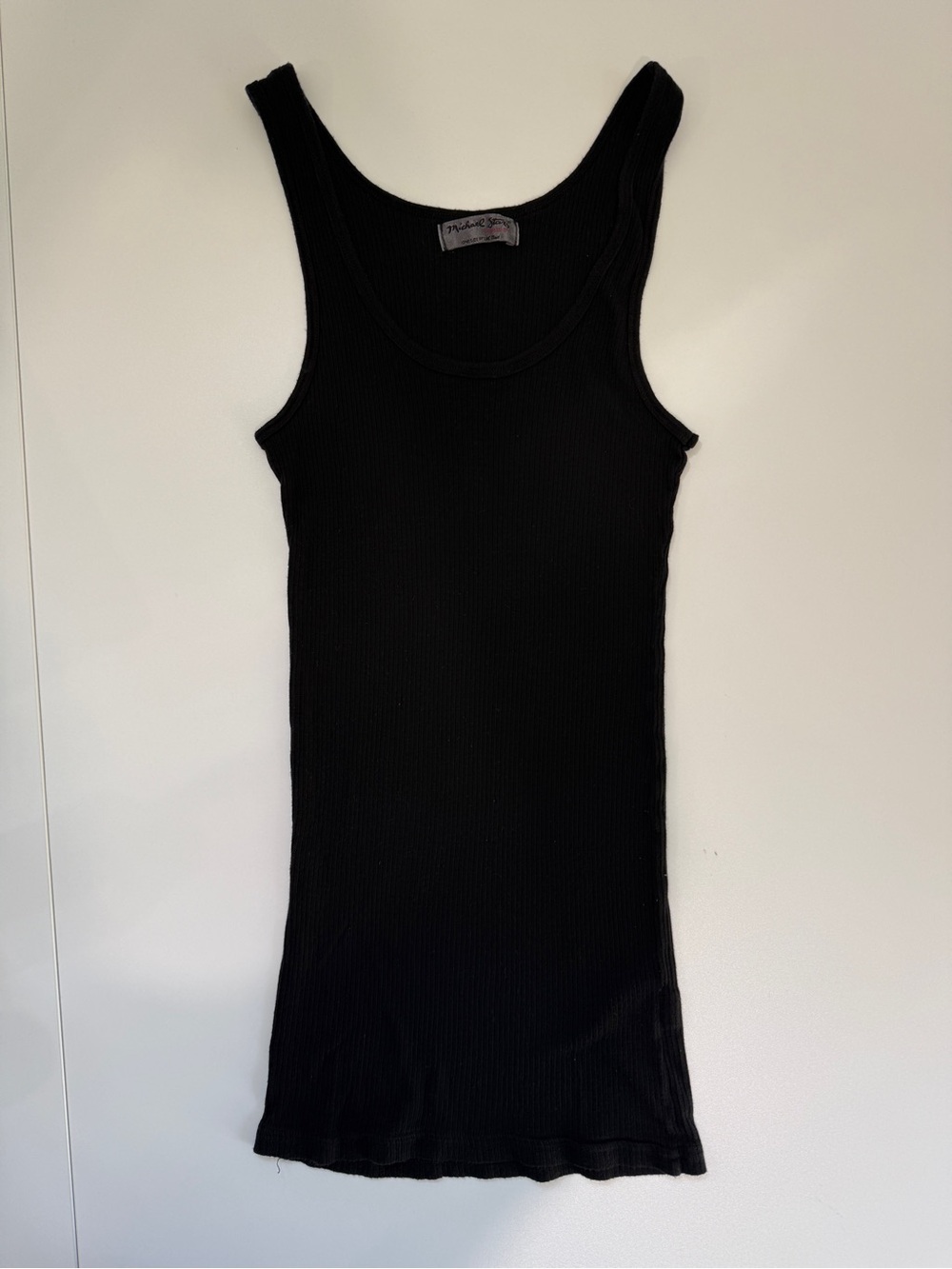 Michael Stars Black Ribbed Scoop Neck Tank Top - One Size